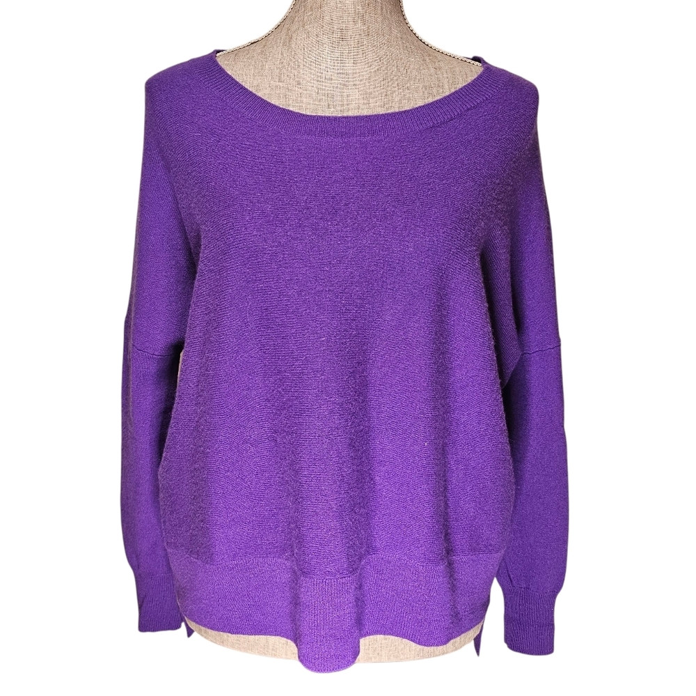 Eileen Fisher 100% Cashmere Sweater - Women's Size XS - Purple Oversized Coastal